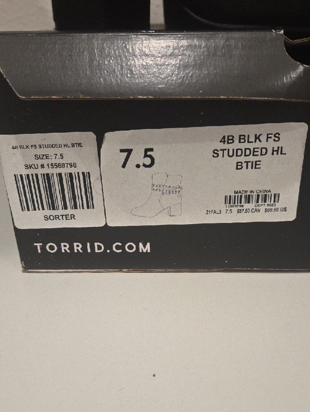 torrid Black Studded Suede Ankle Boots - Picture 2 of 7
